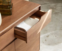 Bressels Solid Wood Three Door and Drawer Storage Cabinet Sideboard Furniselan - Natural-Oak-Finish