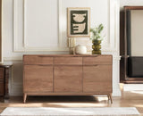 Bressels Solid Wood Three Door and Drawer Storage Cabinet Sideboard