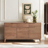 Bressels Solid Wood Three Door and Drawer Storage Cabinet Sideboard Furniselan - Natural-Oak-Finish