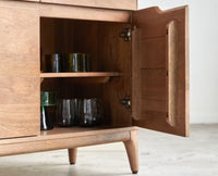 Bressels Solid Wood Three Door and Drawer Storage Cabinet Sideboard Furniselan - Natural-Oak-Finish