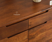 Bressels Solid Wood Two door and Drawer storage cabinet Furniselan Brown Finish