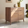 Bressels Solid Wood Two door and Drawer storage cabinet Furniselan-Natural-Oak-Finish