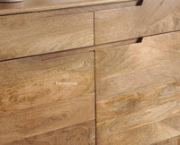 Bressels Solid Wood Two door and Drawer storage cabinet Furniselan Natural Finish