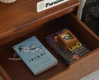 Bressels Solid Wood Two door and Drawer storage cabinet Furniselan Brown Finish