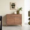 Bressels Solid Wood Two door and Drawer storage cabinet Furniselan-Natural-Oak-Finish