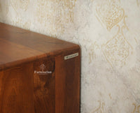 Bressels Solid Wood Two door and Drawer storage cabinet Furniselan Brown Finish