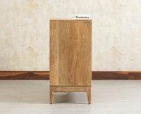 Bressels Solid Wood Two door and Drawer storage cabinet Furniselan Natural Finish