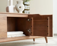 Bressels Solid Wood Two Door Two Drawer Cabinet Furniselan-Natural-Oak-Finish