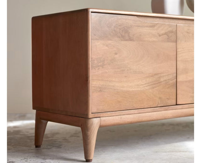 Bressels Solid Wood Two Door Two Drawer Cabinet Furniselan-Natural-Oak-Finish