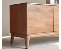 Bressels Solid Wood Two Door Two Drawer Cabinet Furniselan-Natural-Oak-Finish