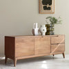 Bressels Solid Wood Two Door Two Drawer Cabinet Furniselan-Natural-Oak-Finish