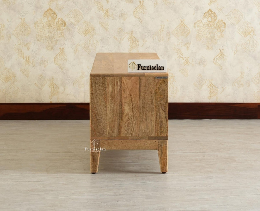 Bressels Wooden Tv Cabinet Media Unit Natural Finish