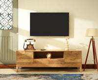 Bressels Wooden Tv Cabinet Media Unit Natural Finish