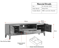 Bressels Wooden Tv Cabinet Media Unit Natural Finish