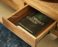 Bressels Wooden Tv Cabinet Media Unit Natural Finish