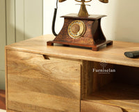Bressels Wooden Tv Cabinet Media Unit Natural Finish
