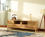 Bressels Wooden Tv Cabinet Media Unit Natural Finish
