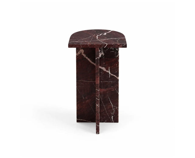 Briar Maroon Vein Accent Table - Red Jasper Marble