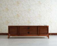 Brisbane Elite Storage Four Door Wooden TV Cabinet Media Unit Brown Finish
