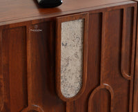 Brisbane Elite Storage Four Door Wooden TV Cabinet Media Unit Brown Finish