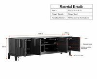 Brisbane Elite Storage Four Door Wooden TV Cabinet Media Unit Natural Oak Finish