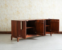 Brisbane Elite Storage Large Four Door Wooden Cabinet Sideboard Furniselan 
Brown Finish
