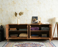 Brisbane Elite Storage Large Four Door Wooden Cabinet Sideboard Furniselan Natural Oak Finish