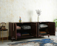Brisbane Elite Storage Large Four Door Wooden Cabinet Sideboard Furniselan Grey Finish
