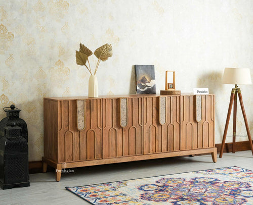 Brisbane Elite Storage Large Four Door Wooden Cabinet Sideboard