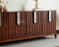 Brisbane Elite Storage Large Four Door Wooden Cabinet Sideboard Furniselan 
Brown Finish