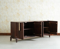 Brisbane Elite Storage Large Four Door Wooden Cabinet Sideboard Furniselan Grey Finish