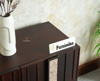 Brisbane Elite Storage Large Four Door Wooden Cabinet Sideboard Furniselan Grey Finish