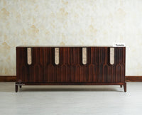 Brisbane Elite Storage Large Four Door Wooden Cabinet Sideboard Furniselan Grey Finish