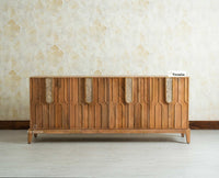 Brisbane Elite Storage Large Four Door Wooden Cabinet Sideboard Furniselan Natural Oak Finish
