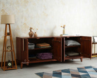 Brisbane Elite Storage Large Four Door Wooden Cabinet Sideboard Furniselan 
Brown Finish