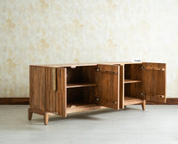 Brisbane Elite Storage Large Four Door Wooden Cabinet Sideboard Furniselan Natural Oak Finish