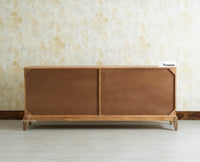 Brisbane Elite Storage Large Four Door Wooden Cabinet Sideboard Furniselan Natural Oak Finish
