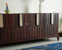 Brisbane Elite Storage Large Four Door Wooden Cabinet Sideboard Furniselan Grey Finish