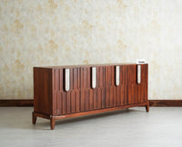 Brisbane Elite Storage Large Four Door Wooden Cabinet Sideboard Furniselan 
Brown Finish