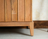 Brisbane Elite Storage Large Four Door Wooden Cabinet Sideboard Furniselan Natural Oak Finish