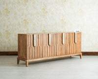Brisbane Elite Storage Large Four Door Wooden Cabinet Sideboard Furniselan Natural Oak Finish