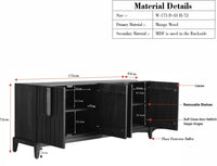 Brisbane Elite Storage Large Four Door Wooden Cabinet Sideboard Furniselan Natural Oak Finish