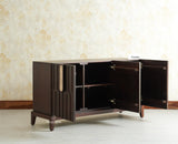 Brisbane Elite Storage Three Door Wooden Cabinet Sideboard Furniselan Grey Finish