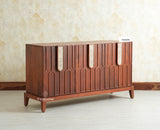 Brisbane Elite Storage Three Door Wooden Cabinet Sideboard Furniselan Brown Finish
