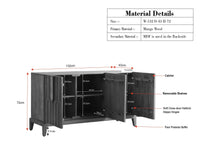 Brisbane Elite Storage Three Door Wooden Cabinet Sideboard Furniselan Natural Oak Finish
