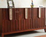 Brisbane Elite Storage Three Door Wooden Cabinet Sideboard Furniselan Brown Finish