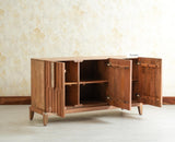 Brisbane Elite Storage Three Door Wooden Cabinet Sideboard Furniselan Natural Oak Finish