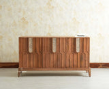 Brisbane Elite Storage Three Door Wooden Cabinet Sideboard Furniselan Natural Oak Finish