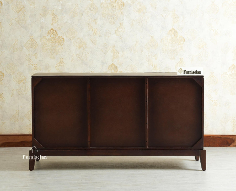 Brisbane Elite Storage Three Door Wooden Cabinet Sideboard Furniselan Grey Finish
