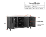 Brisbane Elite Storage Three Door Wooden Cabinet Sideboard Furniselan Brown Finish